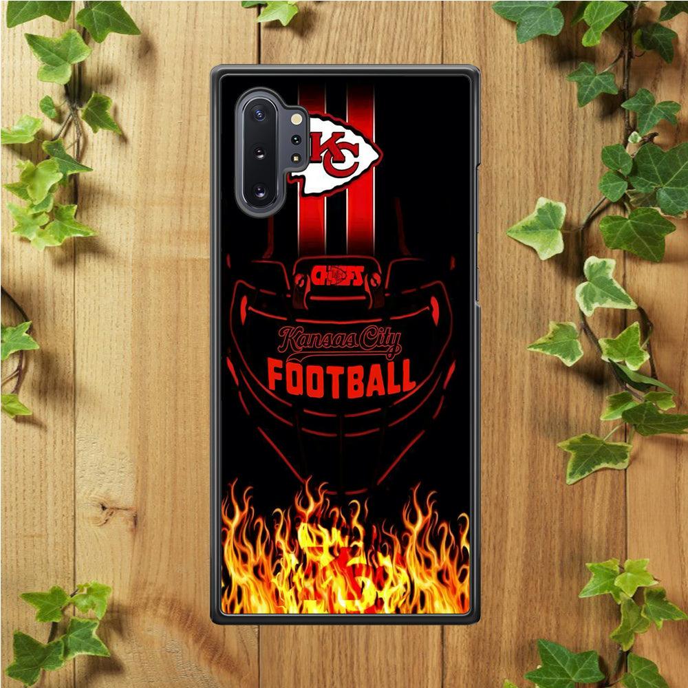 NFL Kansas City Chiefs 001 Samsung Galaxy Note 10 Plus Case-Rubber / Black (2D Case)-Xtracase