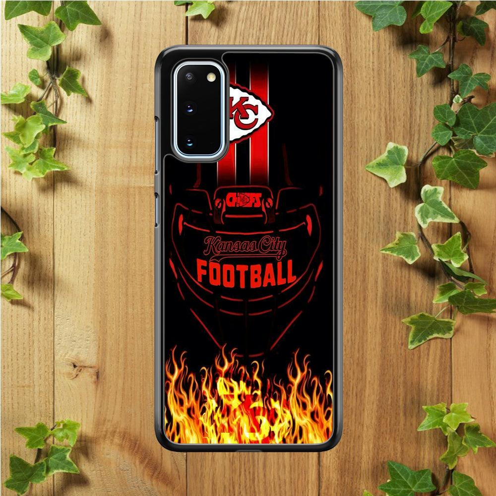 NFL Kansas City Chiefs 001 Samsung Galaxy S20 Case-Rubber / Black (2D Case)-Xtracase