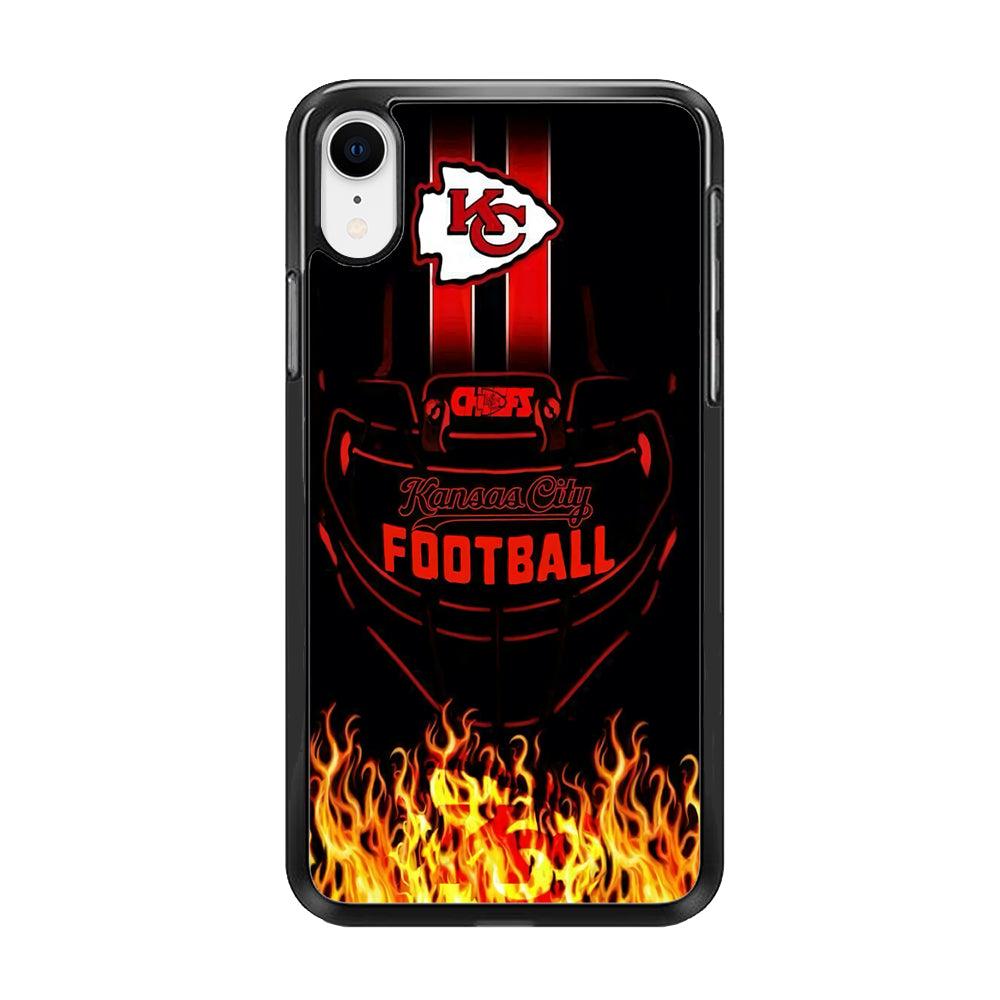 NFL Kansas City Chiefs 001 iPhone XR Case-Rubber / Black (2D Case)-Xtracase