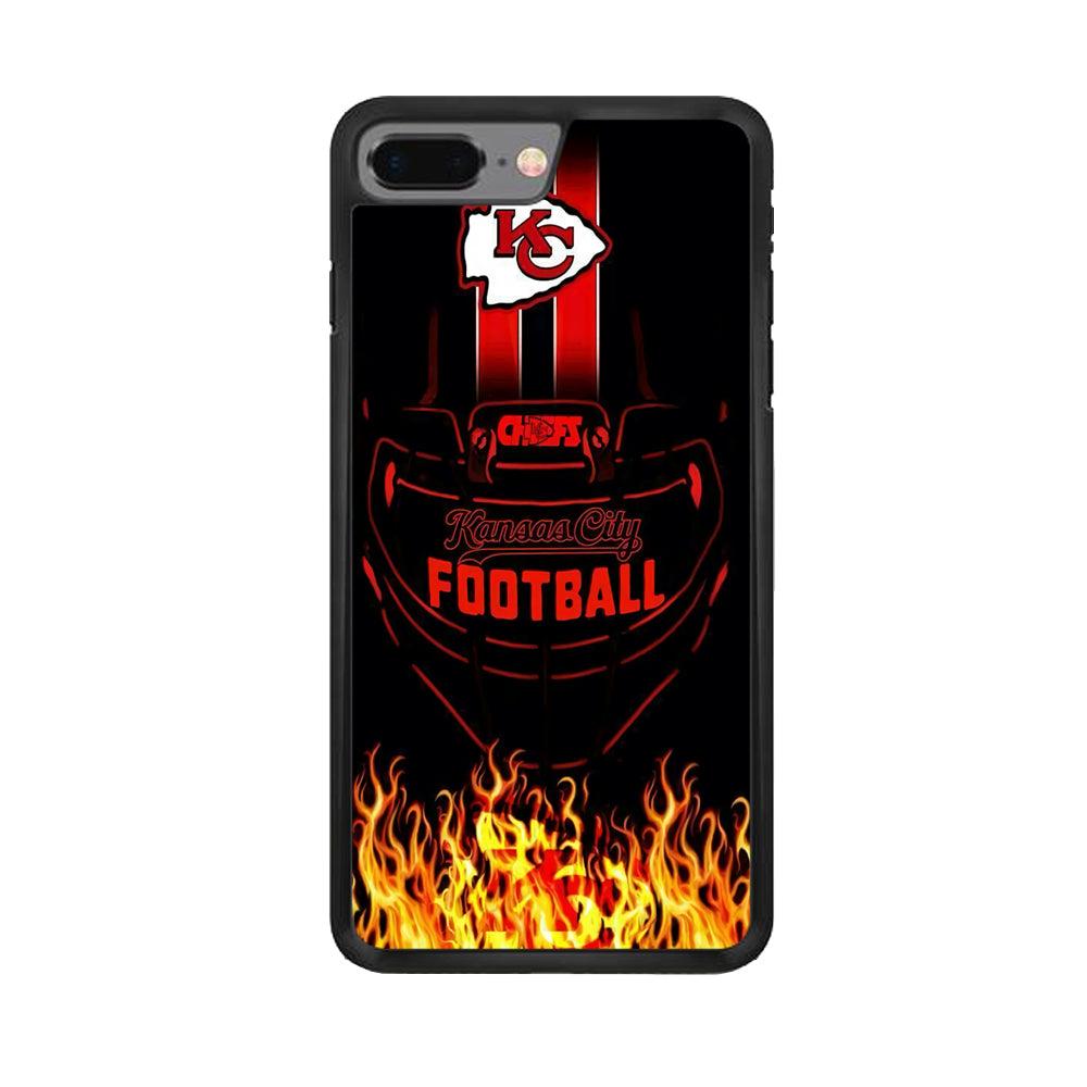NFL Kansas City Chiefs 001 iPhone 7 Plus Case-Rubber / Black (2D Case)-Xtracase