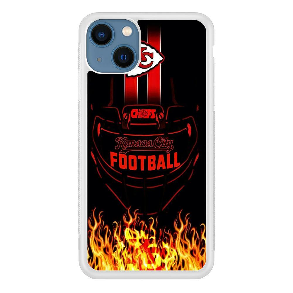 NFL Kansas City Chiefs 001 iPhone 13 Case-Rubber / White (2D Case)-Xtracase
