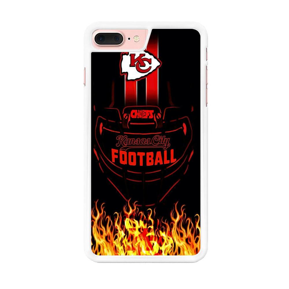 NFL Kansas City Chiefs 001 iPhone 7 Plus Case-Rubber / White (2D Case)-Xtracase