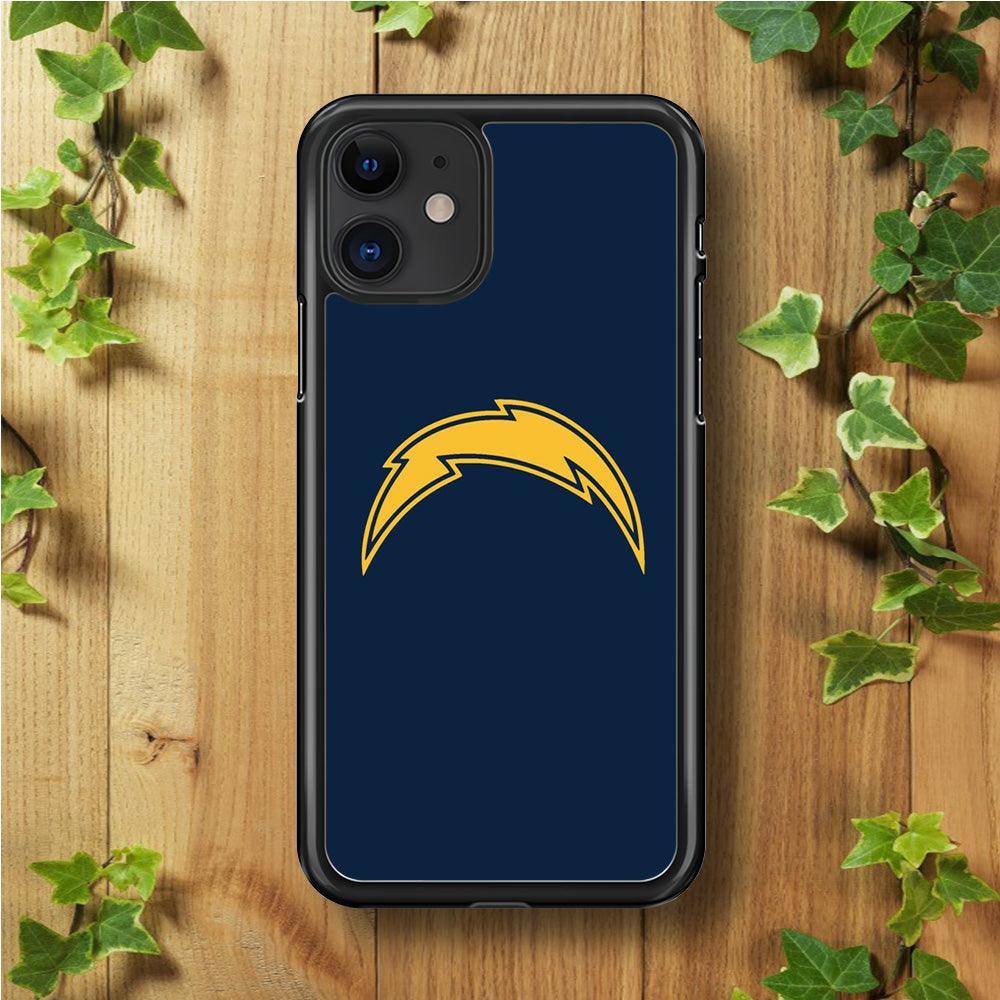 NFL Los Angeles Chargers 001 iPhone 11 Case-Rubber / Black (2D Case)-Xtracase