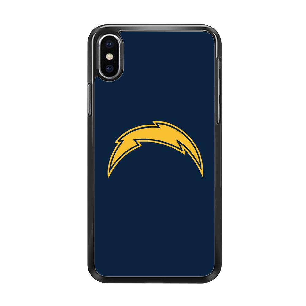 NFL Los Angeles Chargers 001 iPhone Xs Max Case-Rubber / Black (2D Case)-Xtracase