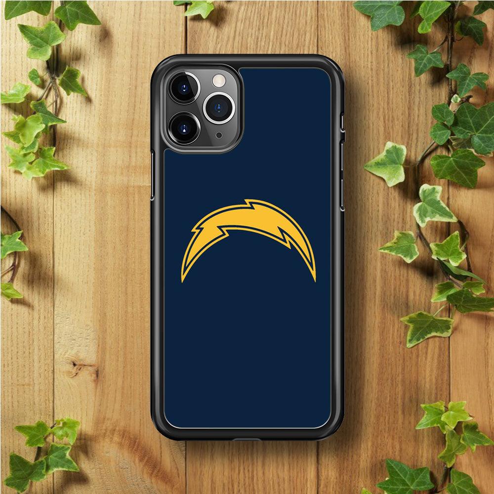NFL Los Angeles Chargers 001 iPhone 11 Pro Max Case-Rubber / Black (2D Case)-Xtracase