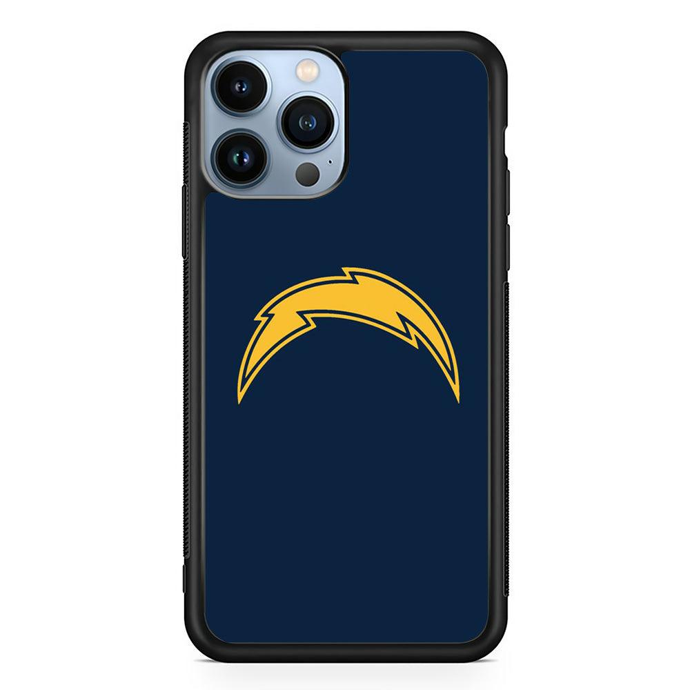 NFL Los Angeles Chargers 001 iPhone 13 Pro Max Case-Rubber / Black (2D Case)-Xtracase