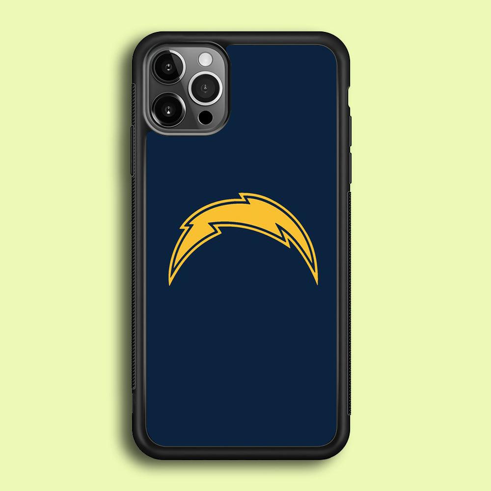 NFL Los Angeles Chargers 001 iPhone 12 Pro Max Case-Rubber / Black (2D Case)-Xtracase