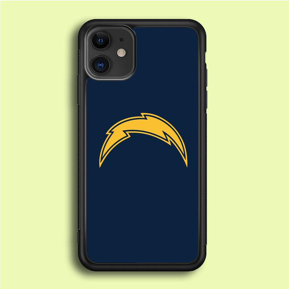 NFL Los Angeles Chargers 001 iPhone 12 Mini Case-Rubber / Black (2D Case)-Xtracase