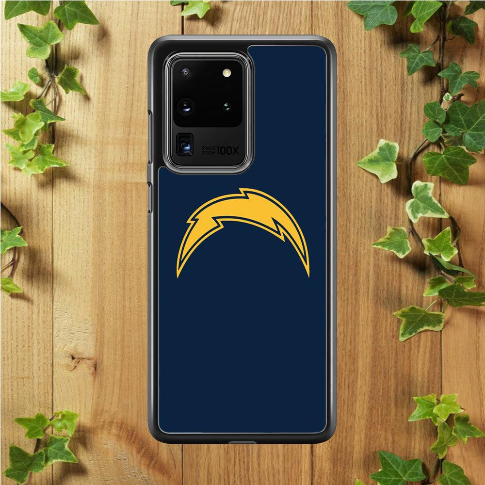 NFL Los Angeles Chargers 001 Samsung Galaxy S20 Ultra Case-Rubber / White (2D Case)-Xtracase