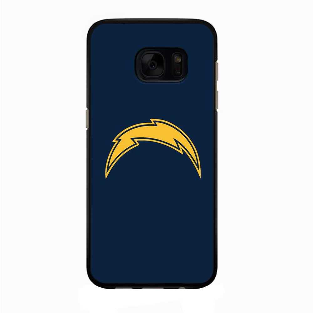 NFL Los Angeles Chargers 001 Samsung Galaxy S7 Edge Case-Rubber / Black (2D Case)-Xtracase