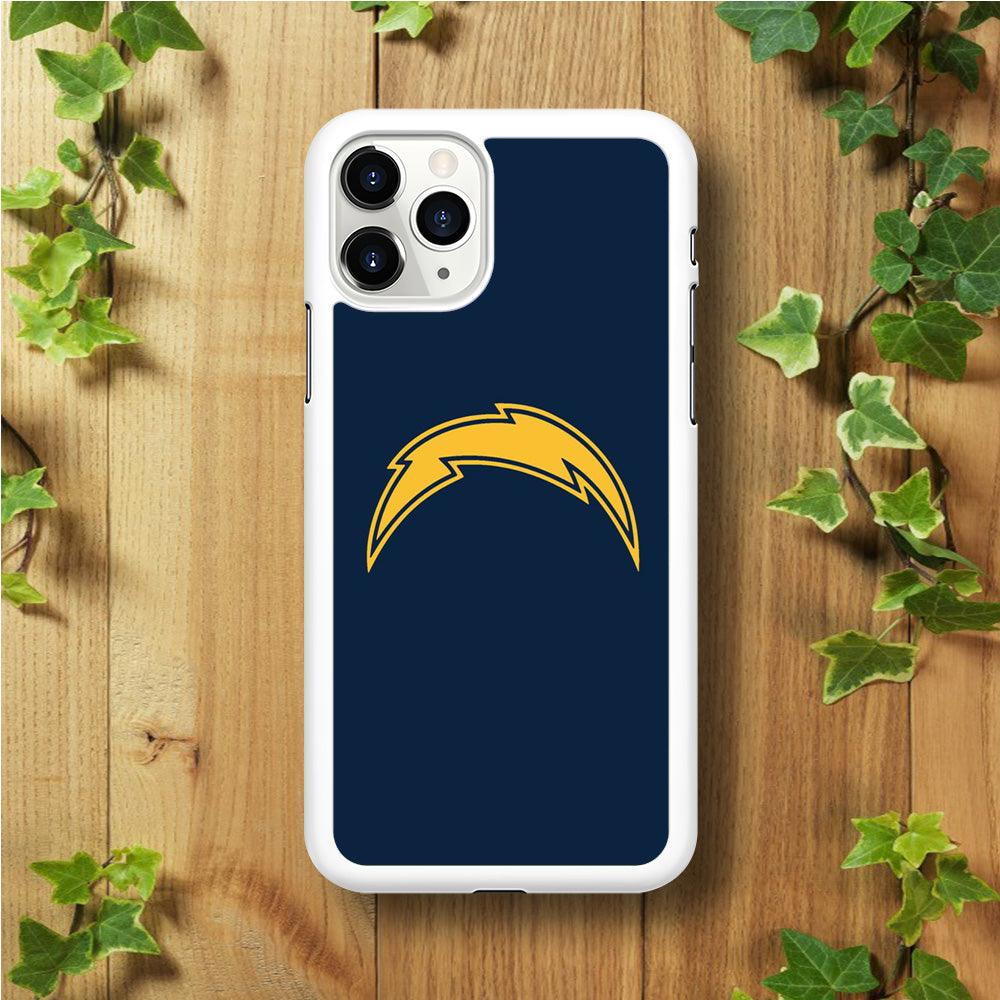NFL Los Angeles Chargers 001 iPhone 11 Pro Max Case-Rubber / White (2D Case)-Xtracase