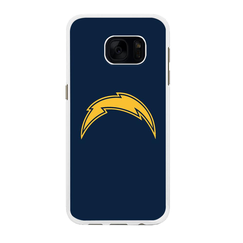 NFL Los Angeles Chargers 001 Samsung Galaxy S7 Edge Case-Rubber / White (2D Case)-Xtracase