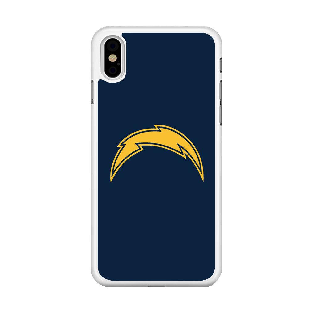 NFL Los Angeles Chargers 001 iPhone Xs Max Case-Rubber / White (2D Case)-Xtracase
