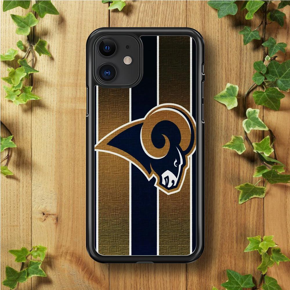 NFL Los Angeles Rams 001 iPhone 11 Case-Rubber / Black (2D Case)-Xtracase