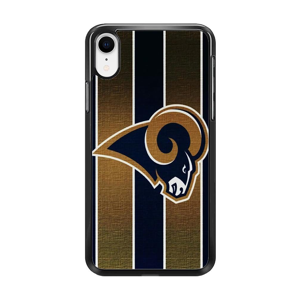 NFL Los Angeles Rams 001 iPhone XR Case-Rubber / Black (2D Case)-Xtracase