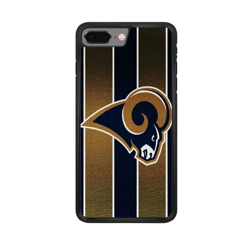 NFL Los Angeles Rams 001 iPhone 8 Plus Case-Rubber / Black (2D Case)-Xtracase