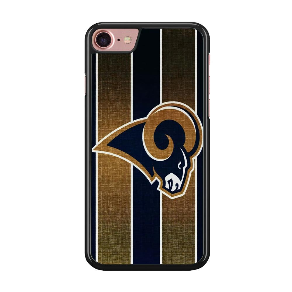 NFL Los Angeles Rams 001 iPhone 7 Case-Rubber / Black (2D Case)-Xtracase
