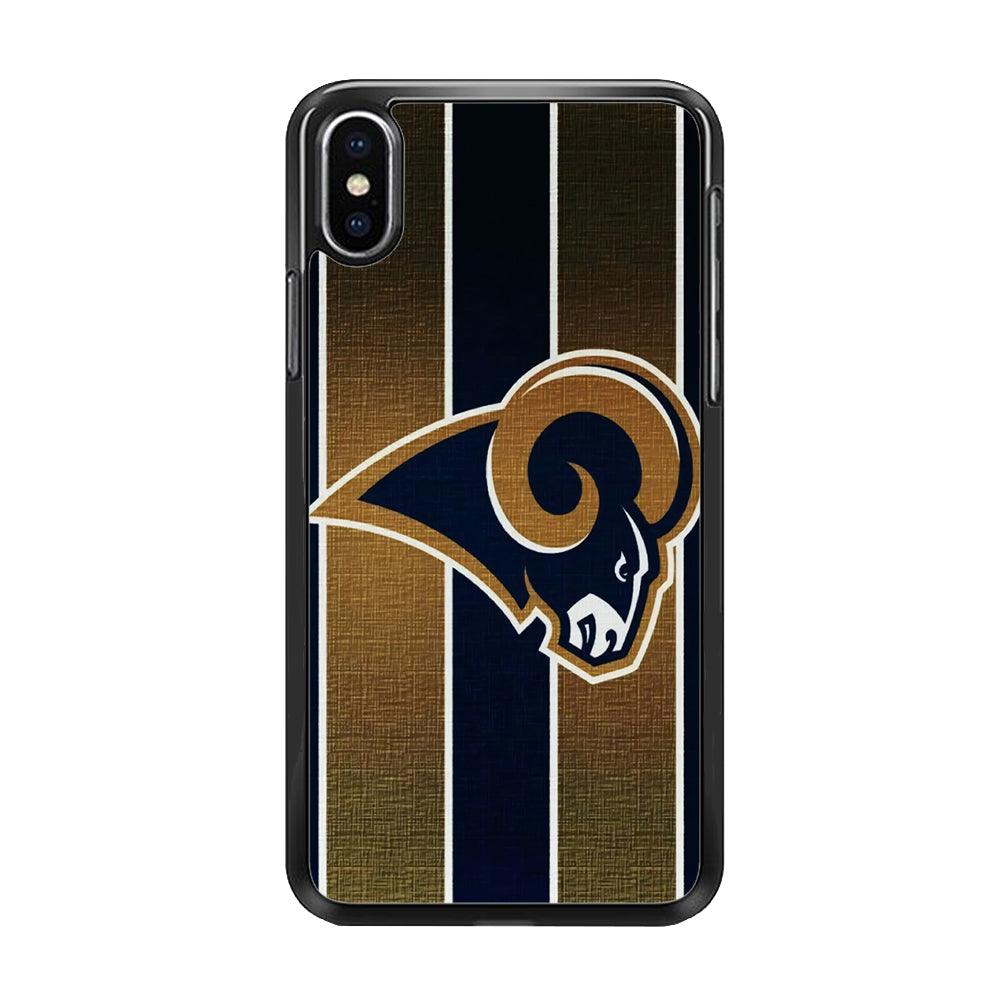 NFL Los Angeles Rams 001 iPhone Xs Max Case-Rubber / Black (2D Case)-Xtracase