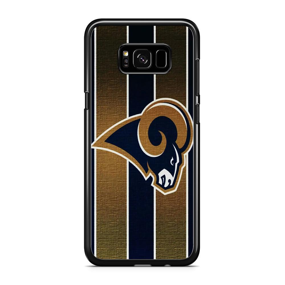 NFL Los Angeles Rams 001 Samsung Galaxy S8 Case-Rubber / Black (2D Case)-Xtracase