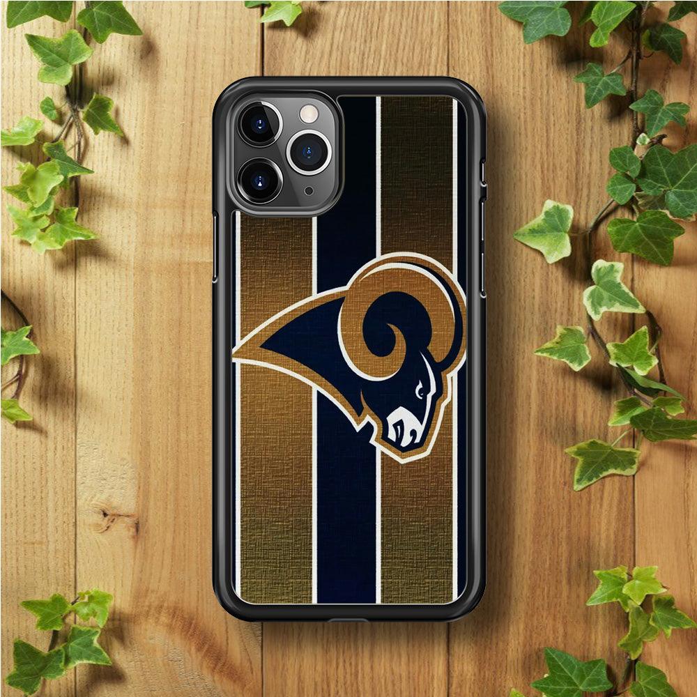 NFL Los Angeles Rams 001 iPhone 11 Pro Case-Rubber / Black (2D Case)-Xtracase