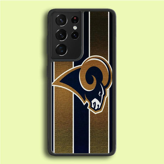 NFL Los Angeles Rams 001 Samsung Galaxy S21 Ultra Case-Rubber / White (2D Case)-Xtracase