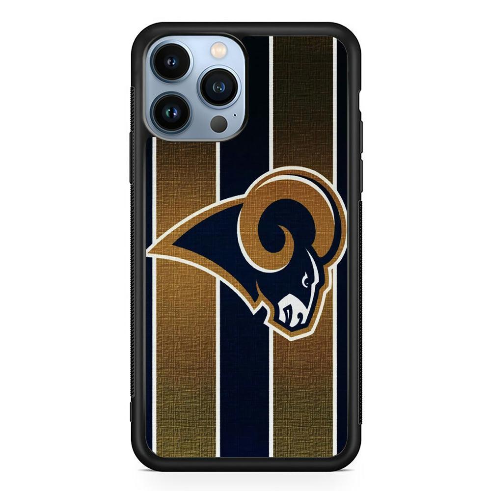 NFL Los Angeles Rams 001 iPhone 13 Pro Case-Rubber / Black (2D Case)-Xtracase