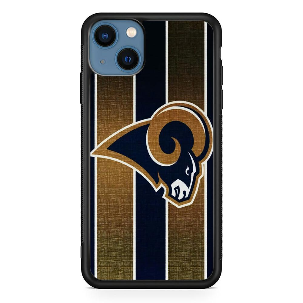 NFL Los Angeles Rams 001 iPhone 13 Case-Rubber / Black (2D Case)-Xtracase