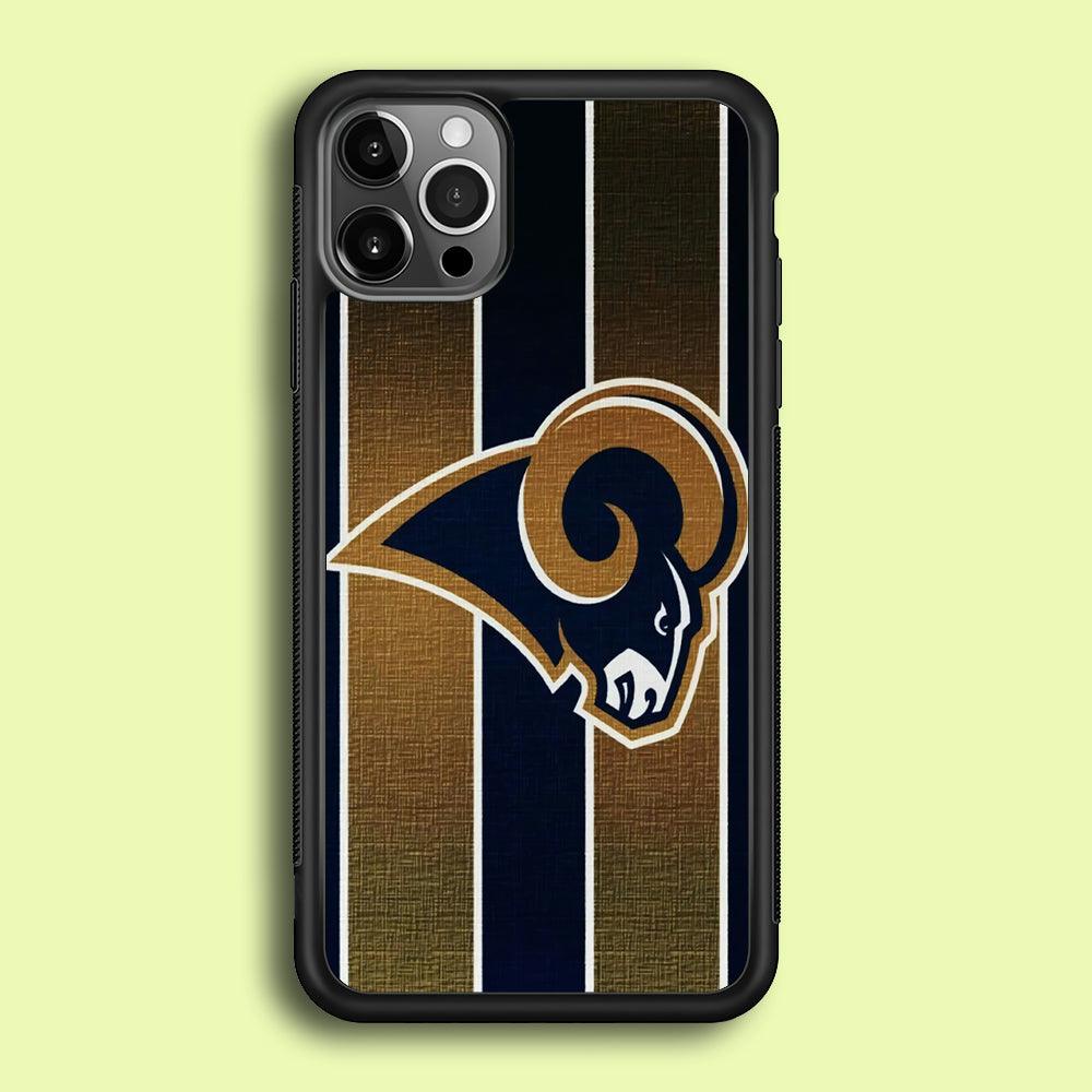 NFL Los Angeles Rams 001 iPhone 12 Pro Case-Rubber / Black (2D Case)-Xtracase