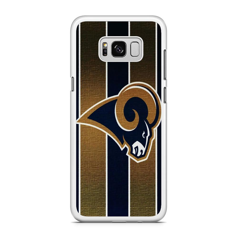 NFL Los Angeles Rams 001 Samsung Galaxy S8 Case-Rubber / White (2D Case)-Xtracase