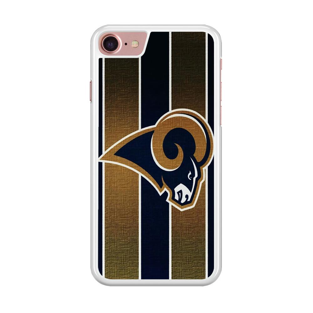 NFL Los Angeles Rams 001 iPhone 7 Case-Rubber / White (2D Case)-Xtracase