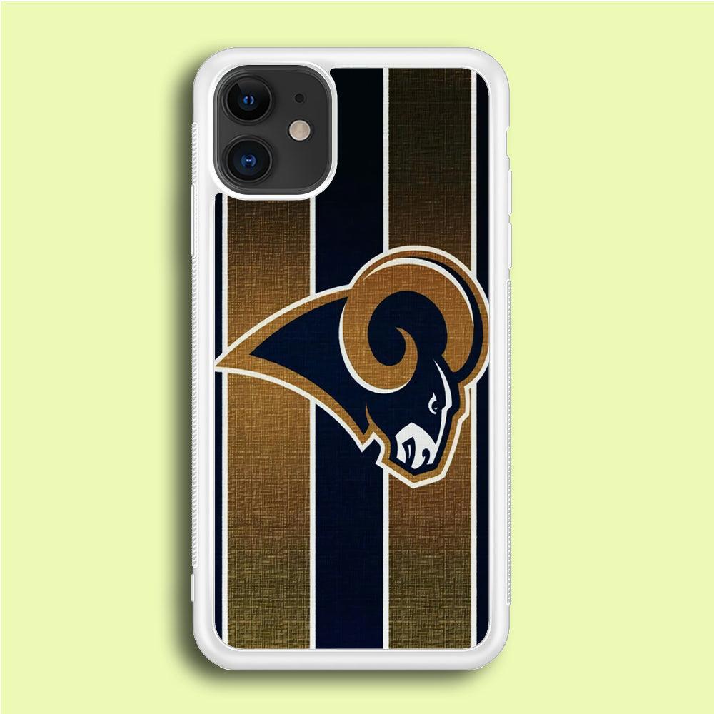 NFL Los Angeles Rams 001 iPhone 12 Mini Case-Rubber / White (2D Case)-Xtracase