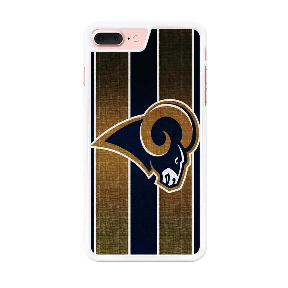 NFL Los Angeles Rams 001 iPhone 8 Plus Case-Rubber / White (2D Case)-Xtracase