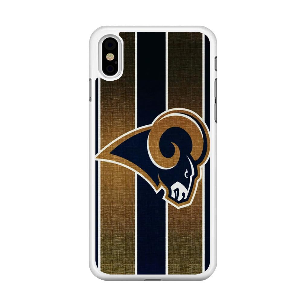 NFL Los Angeles Rams 001 iPhone Xs Max Case-Rubber / White (2D Case)-Xtracase