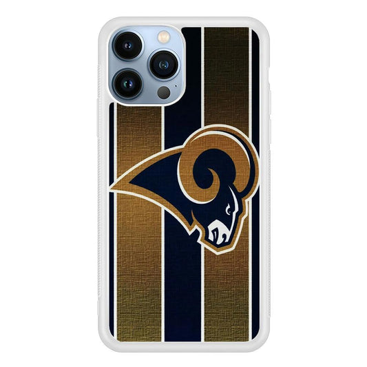 NFL Los Angeles Rams 001 iPhone 13 Pro Max Case-Rubber / White (2D Case)-Xtracase