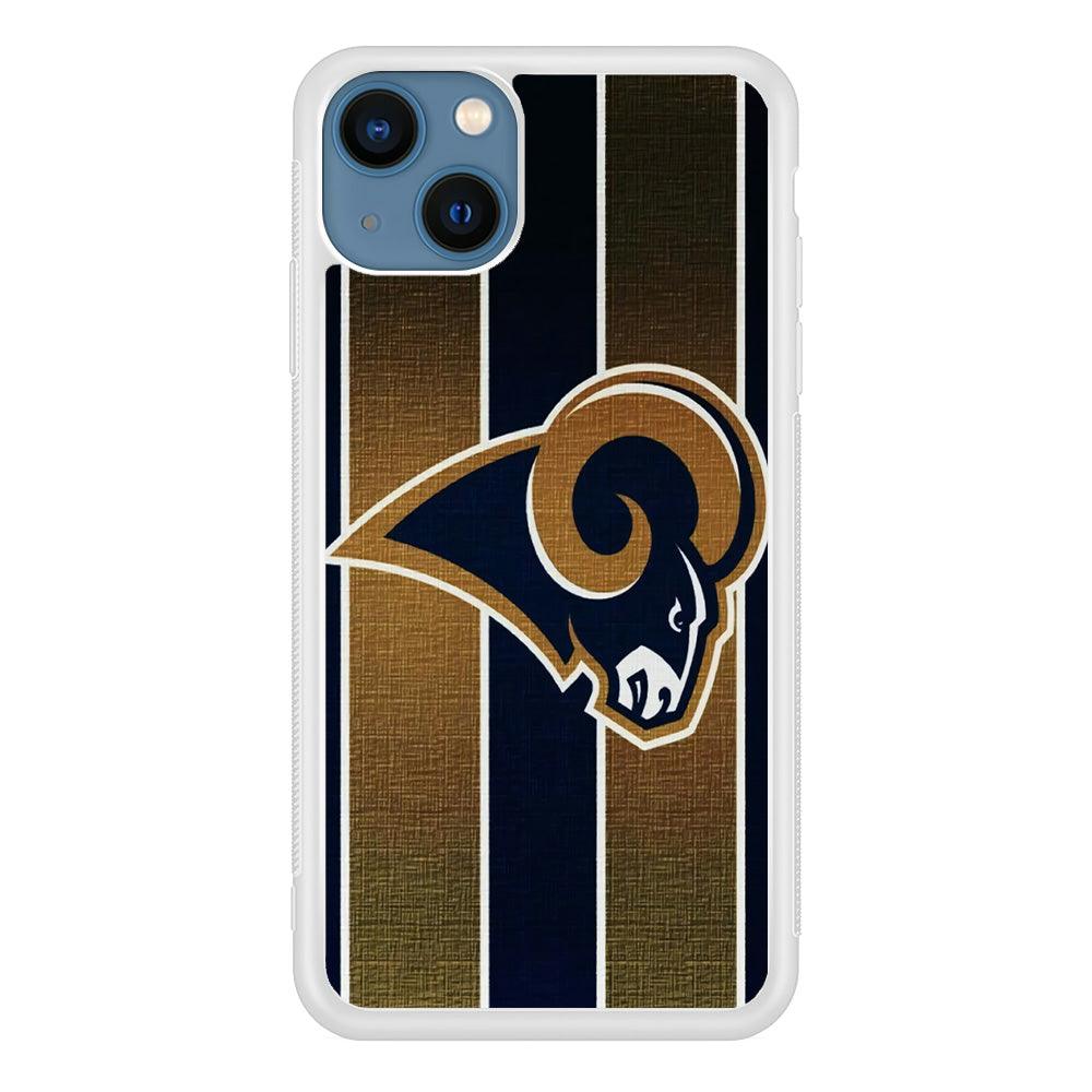 NFL Los Angeles Rams 001 iPhone 13 Mini Case-Rubber / White (2D Case)-Xtracase