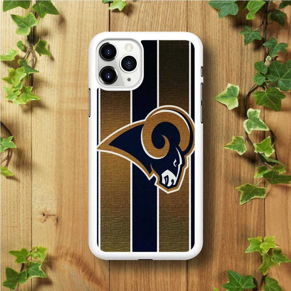 NFL Los Angeles Rams 001 iPhone 11 Pro Case-Rubber / White (2D Case)-Xtracase