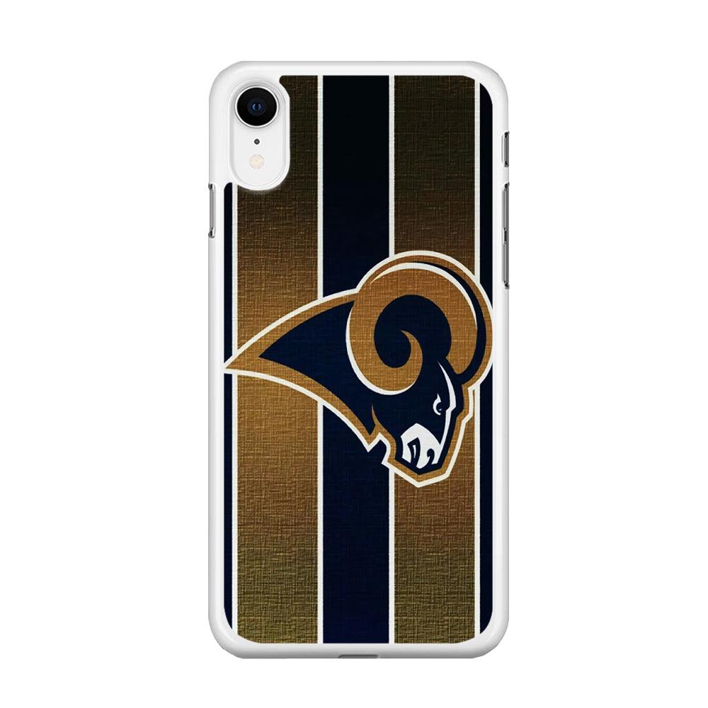 NFL Los Angeles Rams 001 iPhone XR Case-Rubber / White (2D Case)-Xtracase