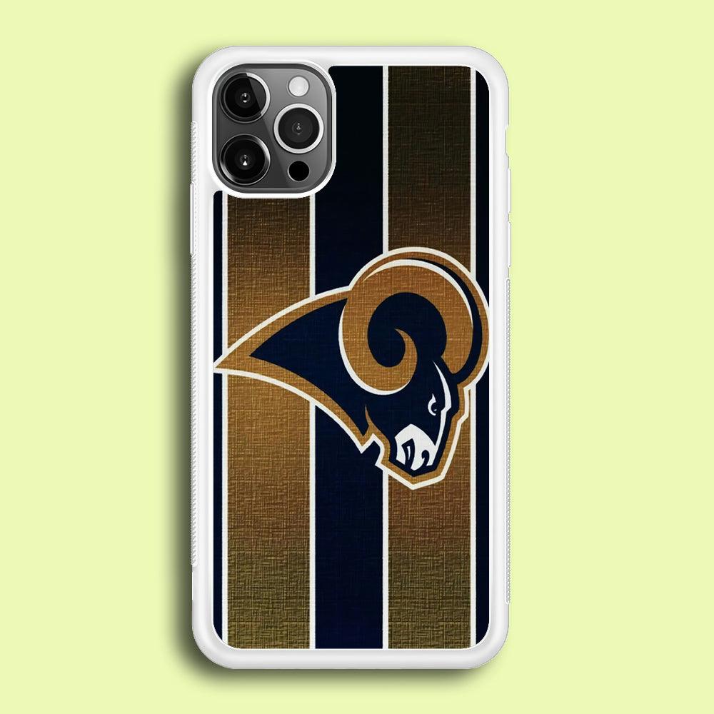 NFL Los Angeles Rams 001 iPhone 12 Pro Case-Rubber / White (2D Case)-Xtracase