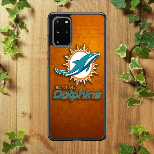NFL Miami Dolphins 001 Samsung Galaxy S20 Plus Case-Rubber / Black (2D Case)-Xtracase