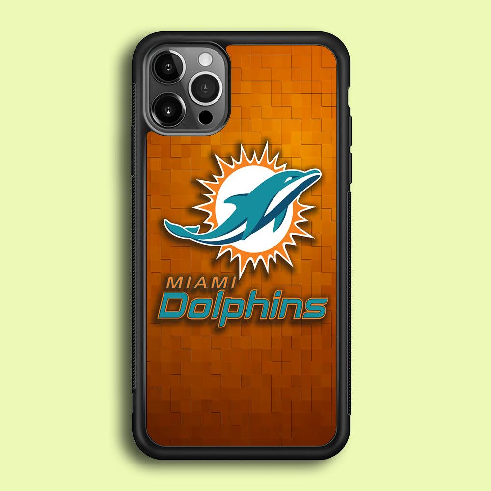 NFL Miami Dolphins 001 iPhone 12 Pro Case-Rubber / Black (2D Case)-Xtracase
