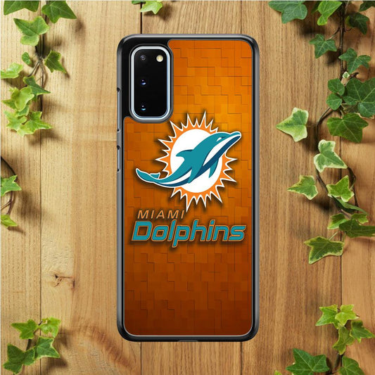 NFL Miami Dolphins 001 Samsung Galaxy S20 Case-Rubber / White (2D Case)-Xtracase