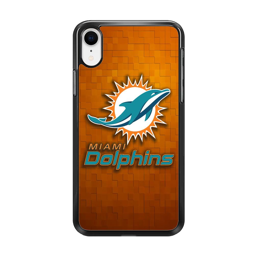 NFL Miami Dolphins 001 iPhone XR Case-Rubber / Black (2D Case)-Xtracase