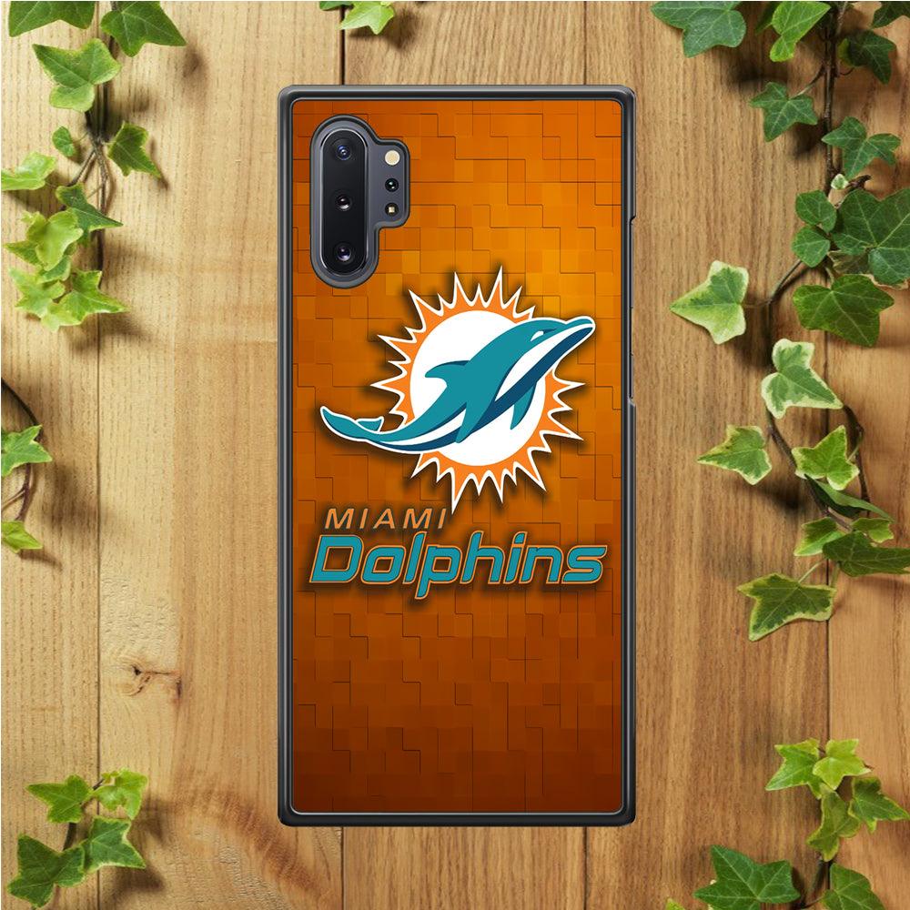 NFL Miami Dolphins 001 Samsung Galaxy Note 10 Plus Case-Rubber / Black (2D Case)-Xtracase