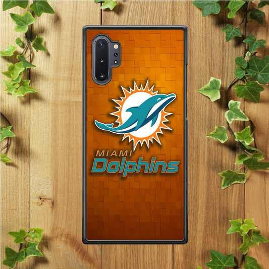 NFL Miami Dolphins 001 Samsung Galaxy Note 10 Plus Case-Rubber / Black (2D Case)-Xtracase