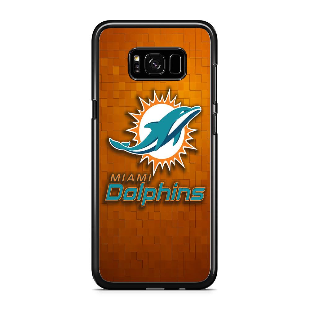 NFL Miami Dolphins 001 Samsung Galaxy S8 Plus Case-Rubber / Black (2D Case)-Xtracase