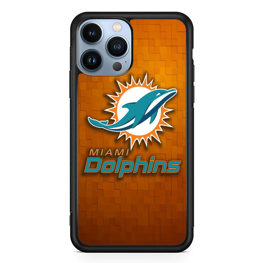 NFL Miami Dolphins 001 iPhone 13 Pro Max Case-Rubber / Black (2D Case)-Xtracase