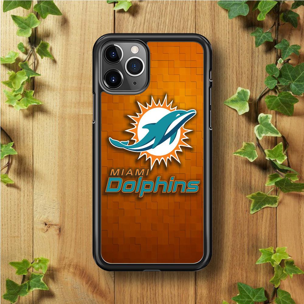 NFL Miami Dolphins 001 iPhone 11 Pro Max Case-Rubber / Black (2D Case)-Xtracase