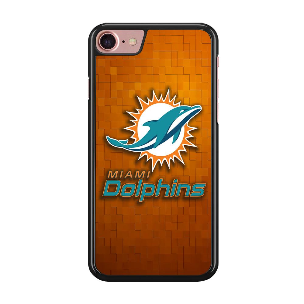 NFL Miami Dolphins 001 iPhone 7 Case-Rubber / Black (2D Case)-Xtracase