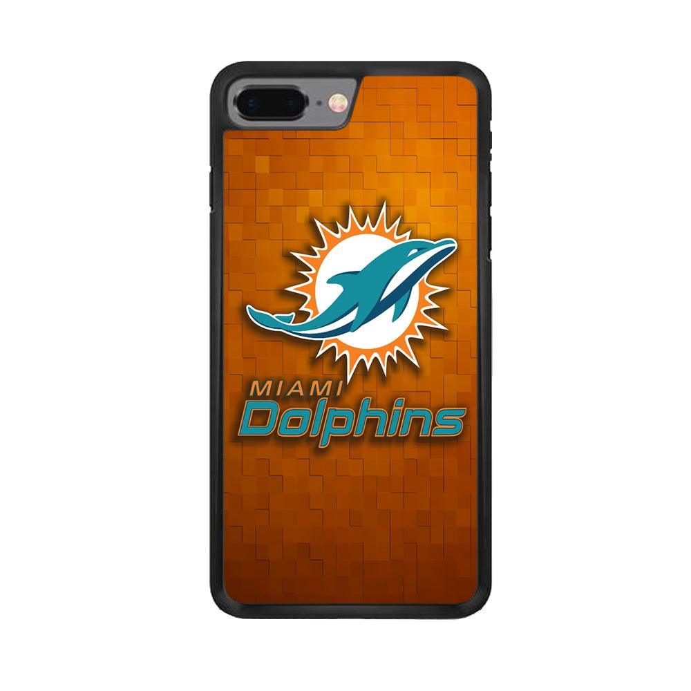NFL Miami Dolphins 001 iPhone 7 Plus Case-Rubber / Black (2D Case)-Xtracase