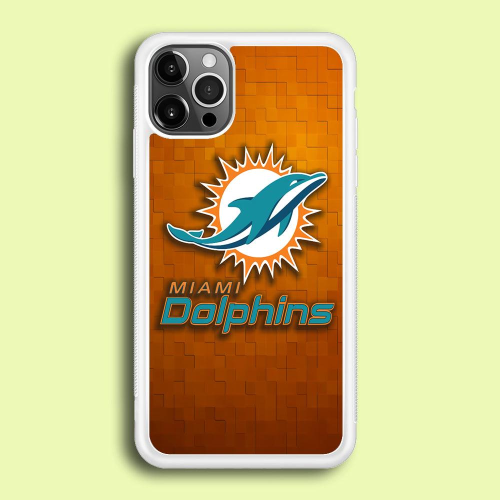 NFL Miami Dolphins 001 iPhone 12 Pro Case-Rubber / White (2D Case)-Xtracase